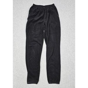 Vintage Womens Patagonia Pants Med Black Spell Out Fleece Joggers Sweatpants 90s